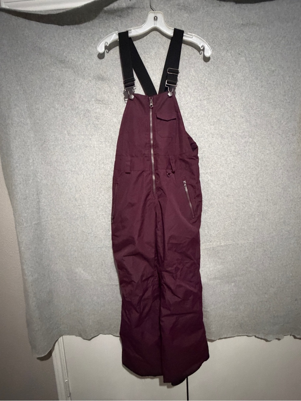 Youth Burgundy Snow Bib Overalls M SZ 10/12